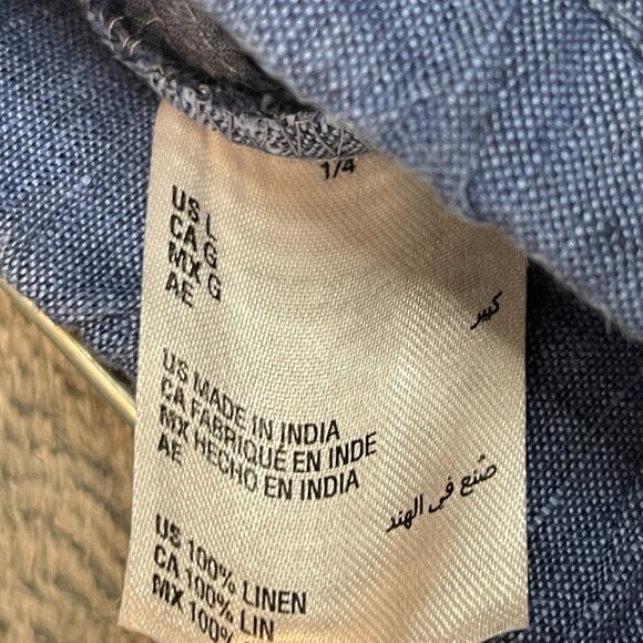 Charter Club Women 100% Linen Nautical Beachy High Rise Pull On Straight Pant L - Picture 11 of 12